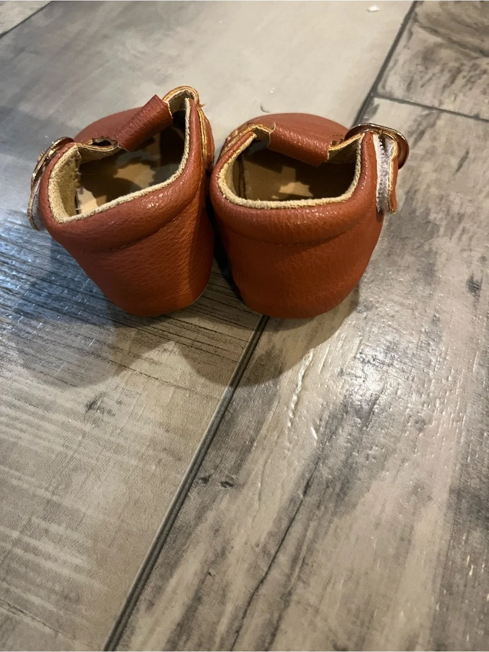 Brown Faux Leather Baby Mary Jane Shoes 6-12 Months